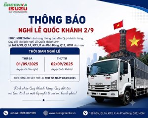 Thông báo nghỉ lễ Quốc khánh 2/9 Isuzu Greenka
