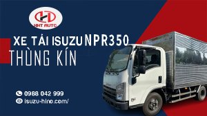 Xe tải Isuzu NPR350 2026 thùng kín inox 4 cửa